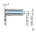 Paire de paumelle de douche Bilbao Premium, verre-mur 90° Finition Inox brossé Mat Ref BO5211554 – Image 3