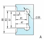 Paire de paumelle de douche Bilbao Premium, verre-mur 90° Finition Inox brossé Mat Ref BO5211554 – Image 4